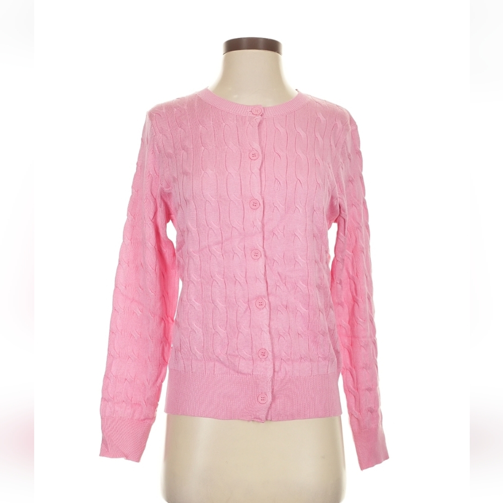 Grace Karin Pink Cable Knit Button Cardigan Size S  NWT